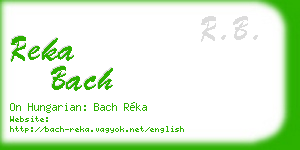 reka bach business card